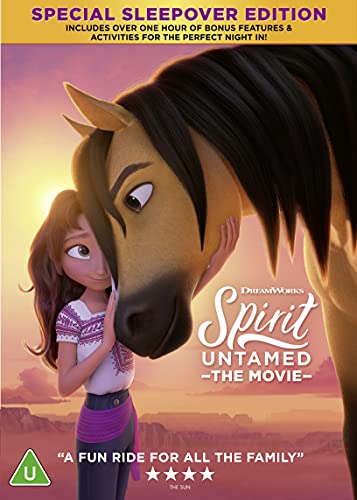 DVD cover for “Spirit Untamed” featuring a girl and a horse.
