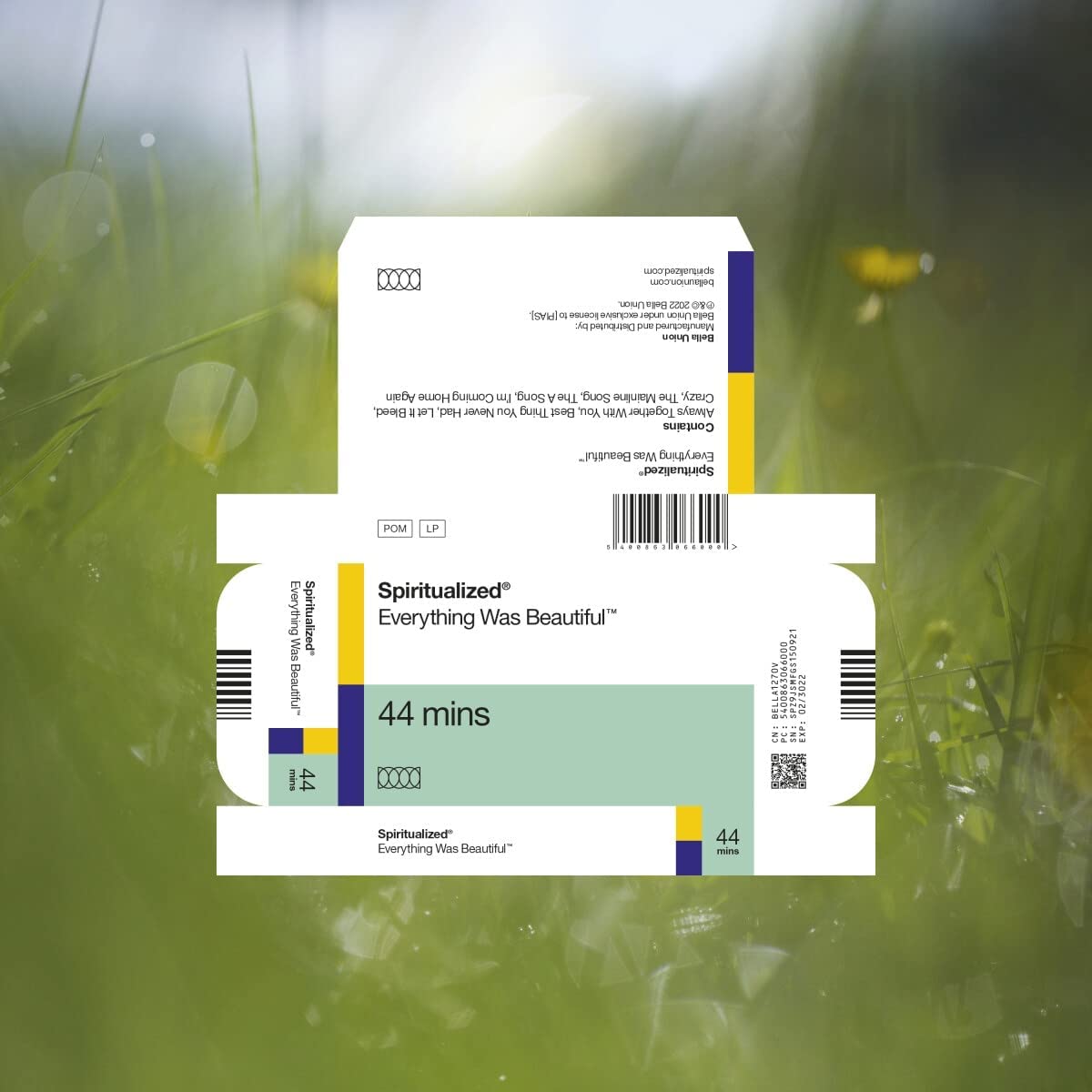 Spiritualized "Everything Was Beautiful" CD packaging with artwork and booklet.
