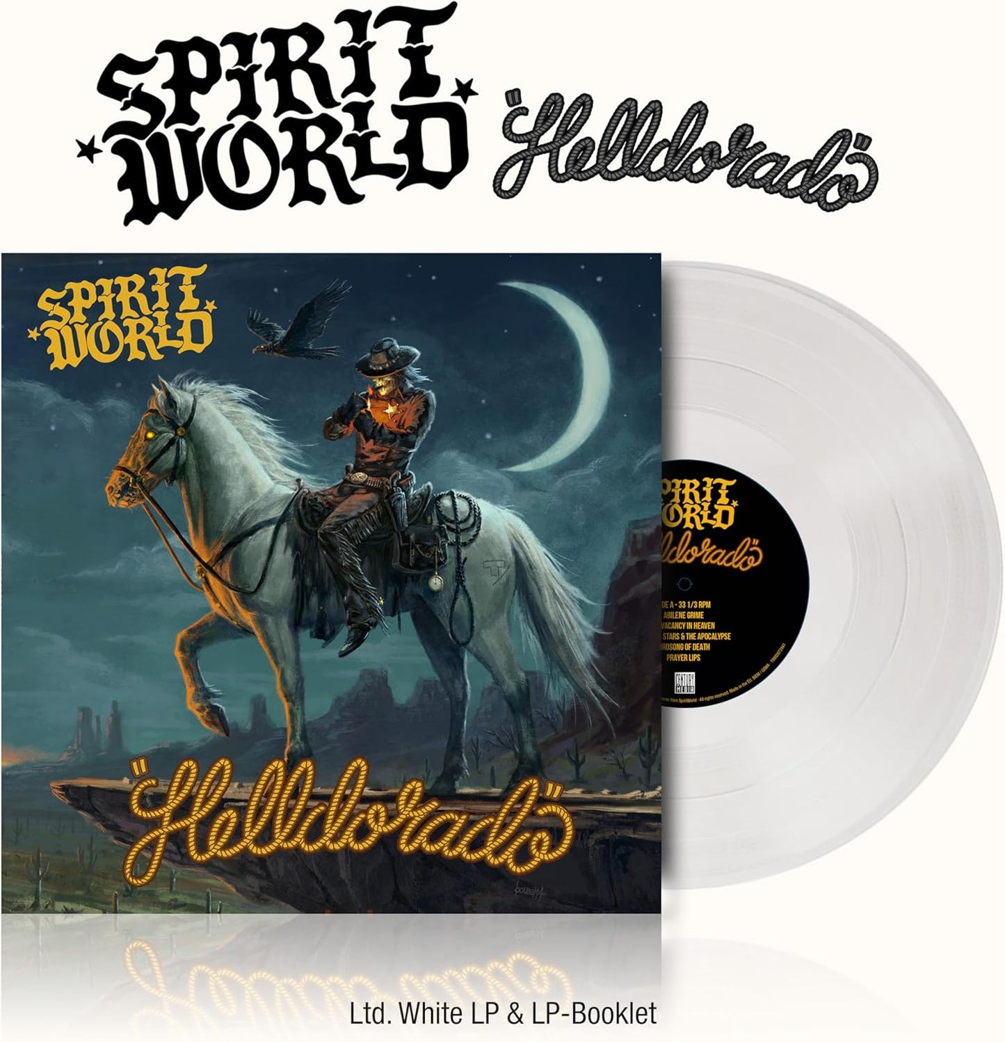 Spiritworld - Helldorado" vinyl record with western-themed cover art and white disc.
