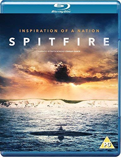 Spitfire" Blu-ray cover featuring a Spitfire plane over a coastal landscape.