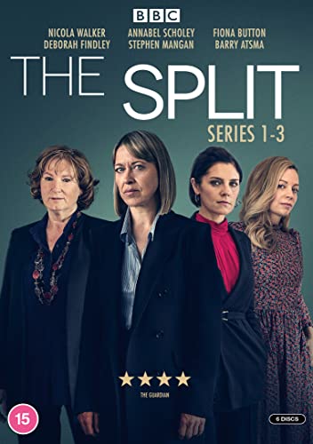 DVD cover for The Split Series 1-3 featuring four women standing side by side.