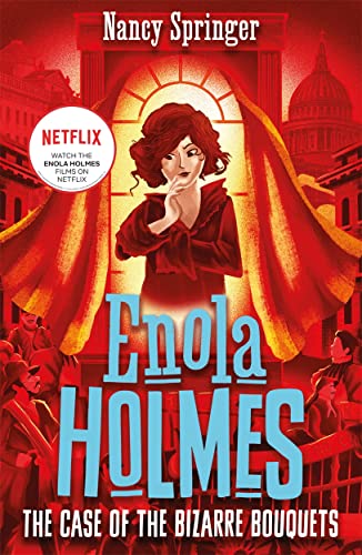 Book cover with girl and flowers, likely Victorian-era setting, Sherlock Holmes' sister as main character.