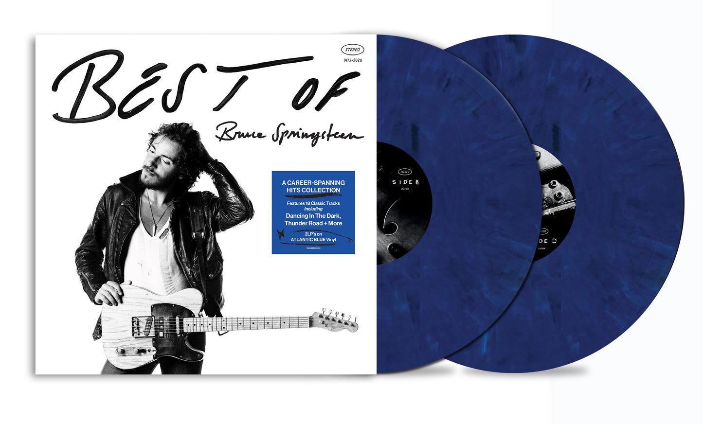Bruce Springsteen “Best Of” vinyl record with a portrait of the artist.