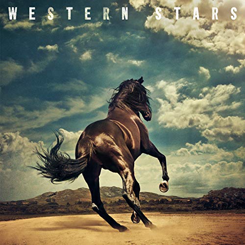 Bruce Springsteen’s “Western Stars” album cover with a rearing black horse.
