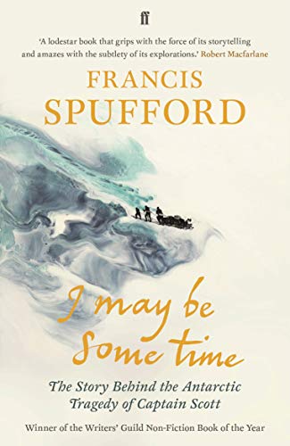 Book cover showing explorers on a snowy landscape with title and author text.