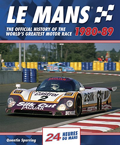 Book cover featuring a Jaguar race car speeding on a track.