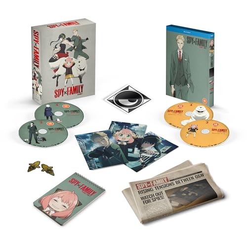 Spy X Family Part 2 Blu-ray set with discs, booklet, and newspaper.