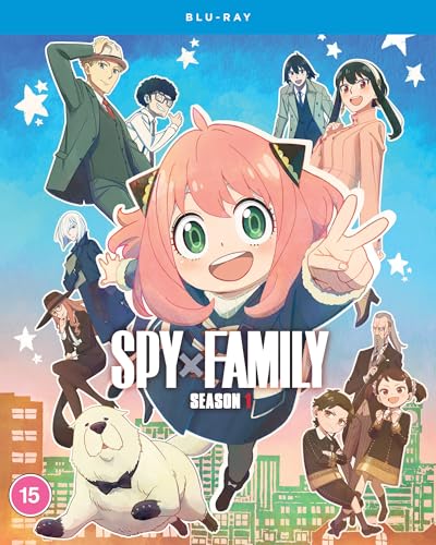 Spy X Family Season 1 Blu-ray cover featuring the Forger family and Bond.