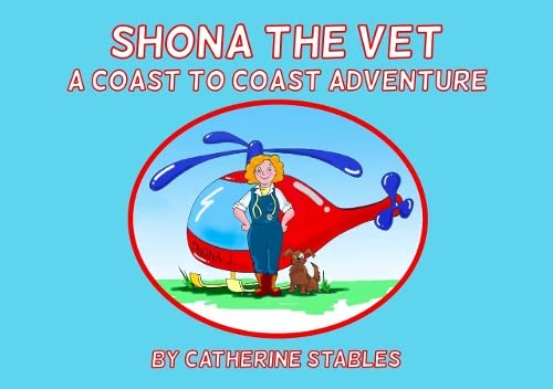 Book cover showing a female vet and a dog in front of a helicopter.