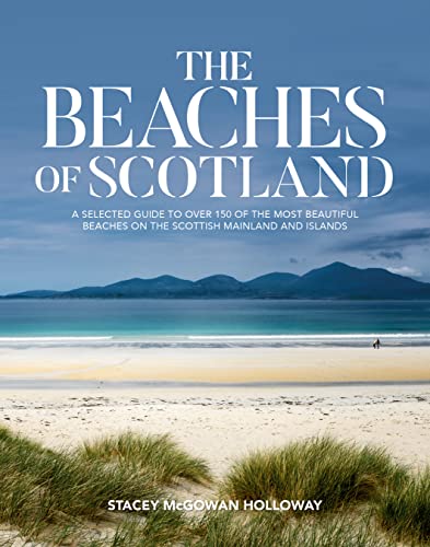 Book cover: "The Beaches of Scotland" with a coastal landscape image.