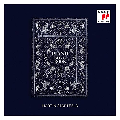 Dark blue album cover with ornate silver design and text "Piano Song Book".