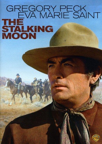 DVD cover for "The Stalking Moon" featuring Gregory Peck in a cowboy hat.