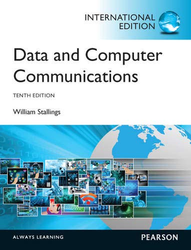 Textbook cover: “Data and Computer Communications”, tenth edition, blue and white.