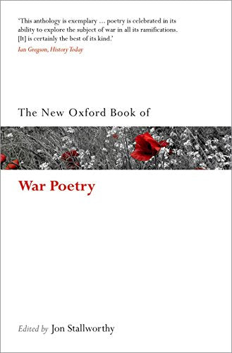 Book cover: "The New Oxford Book of War Poetry" with red poppies.
