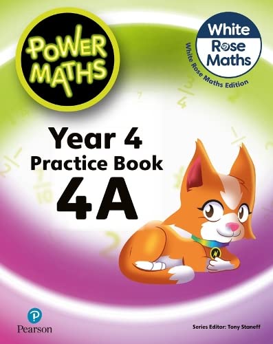 Power Maths Year 4 Practice Book 4A cover with an orange cartoon cat.