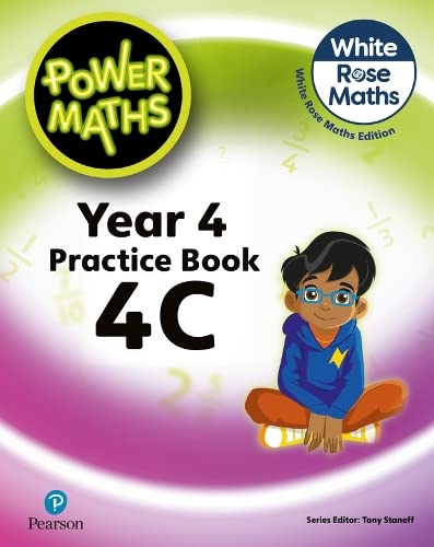 Power Maths Year 4 Practice Book 4C cover with a child studying.