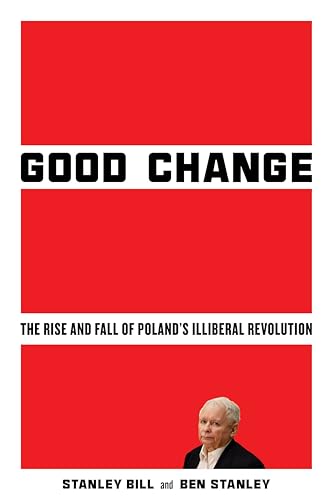 Book cover with red background, bold black text, and a photo of Jarosław Kaczyński.