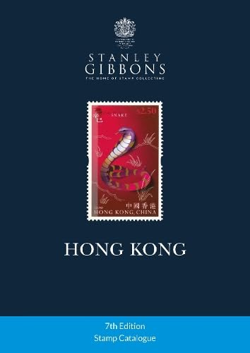Book with Hong Kong stamps catalogued, likely with images and descriptive text inside.