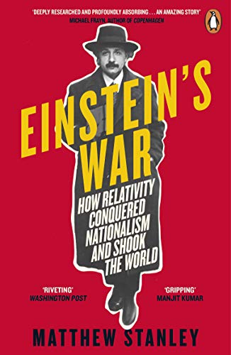 Book cover featuring Albert Einstein, titled "Einstein's War" in bold yellow text.