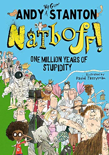 Book cover: "Natboff!" with cartoon figures in a long, chaotic line.