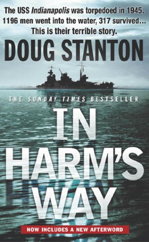 Book cover: “In Harm’s Way” depicts a warship on a stormy sea.