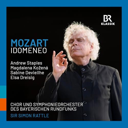 CD cover for Mozart’s “Idomeneo” featuring conductor Sir Simon Rattle.