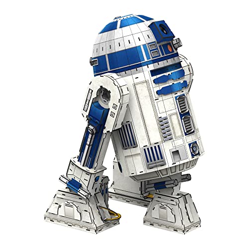 3D jigsaw puzzle of the white and blue Star Wars droid, R2-D2.