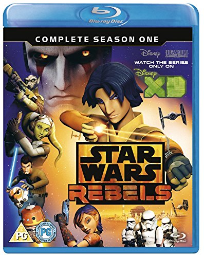 “Star Wars Rebels” Season One Blu-ray cover with characters and spaceships.