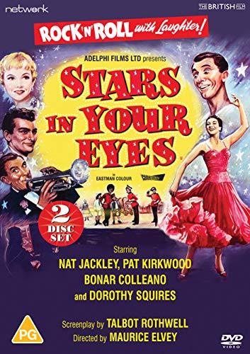 Stars In Your Eyes" DVD cover featuring a colorful, illustrated cast and band.