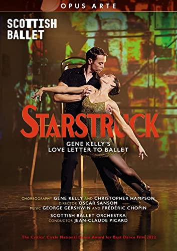 DVD cover for “Starstruck” featuring two ballet dancers in embrace.