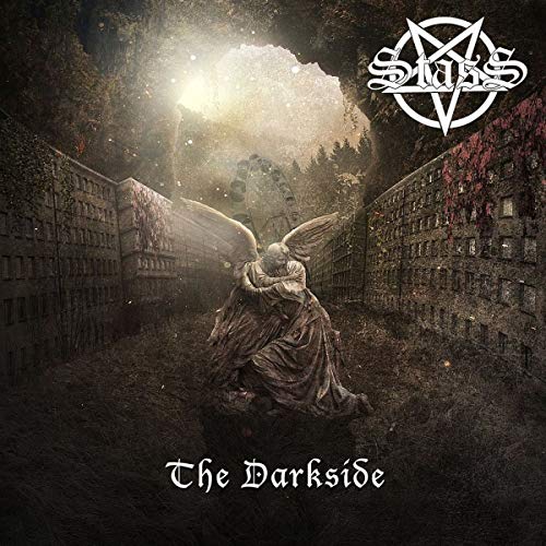 CD cover featuring a winged statue between buildings with "Stass" and "The Darkside" text.