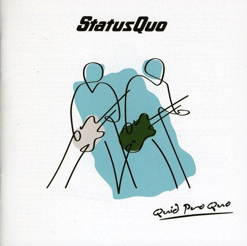 Album cover for Status Quo’s “Quid Pro Quo” featuring abstract line art.