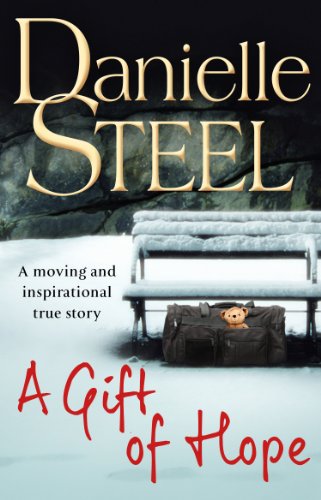 Book cover: “A Gift of Hope” by Danielle Steel, snowy scene, suitcase.