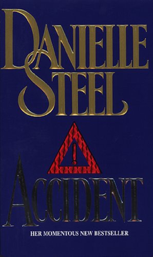 Dark blue book cover with gold and red lettering, titled "Accident" by Danielle Steel.