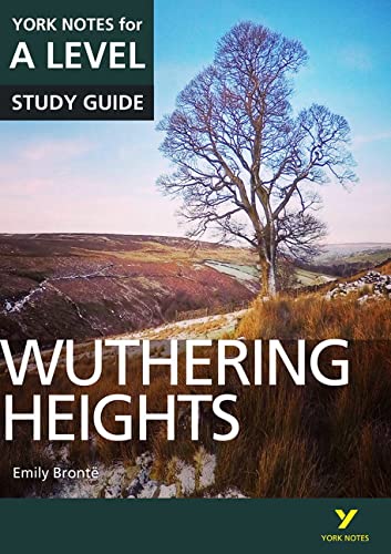 York Notes for A-Level study guide cover for Wuthering Heights featuring a moorland landscape.