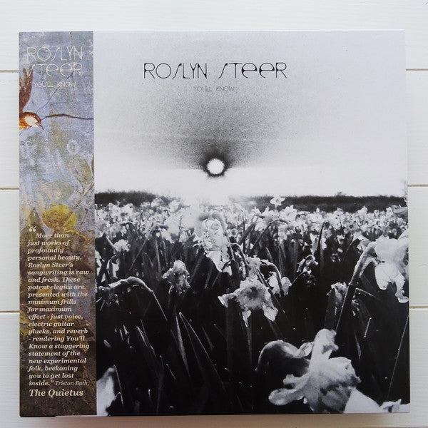 Vinyl record album cover for Roslyn Steer’s “You’ll Know” with floral imagery.