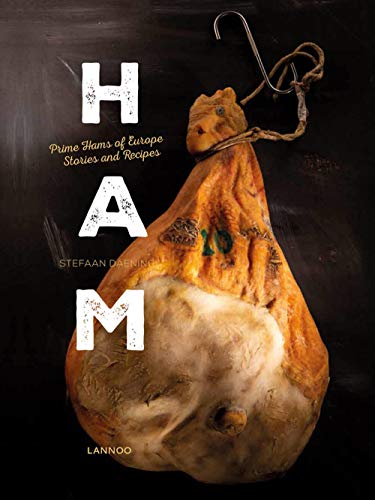 Book cover featuring a large, cured ham with the title “HAM” vertically displayed.