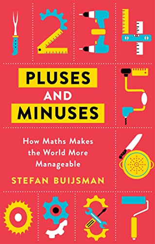 Book cover: "Pluses and Minuses" with tools and mathematical symbols.