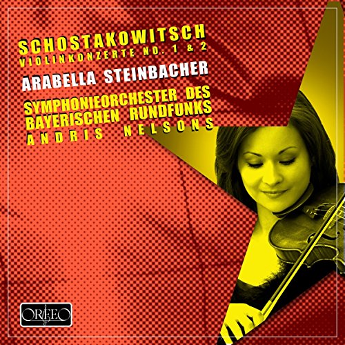 CD cover featuring Arabella Steinbacher holding a violin against a red and yellow background.