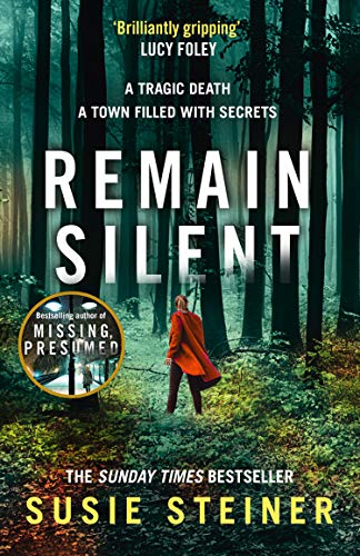Book cover: woman in red coat standing in a dark forest.