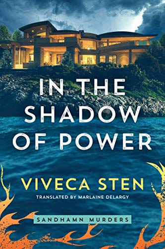 Book cover showing a modern house on a rocky cliff above dark blue water.