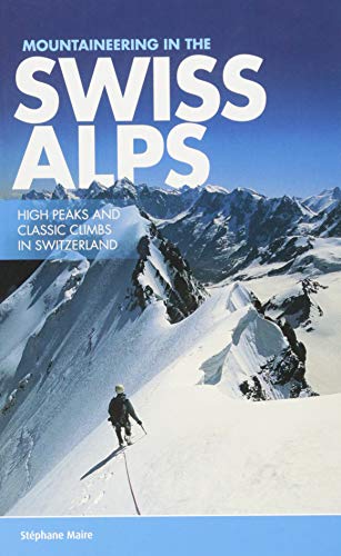 Book cover: snowy Swiss Alps mountain range with a climber.