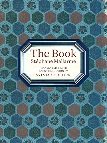 Book cover titled The Book by Stéphane Mallarmé with a blue hexagonal patterned background.