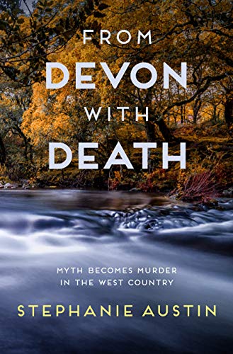 Book cover: “From Devon with Death” with a flowing river backdrop.