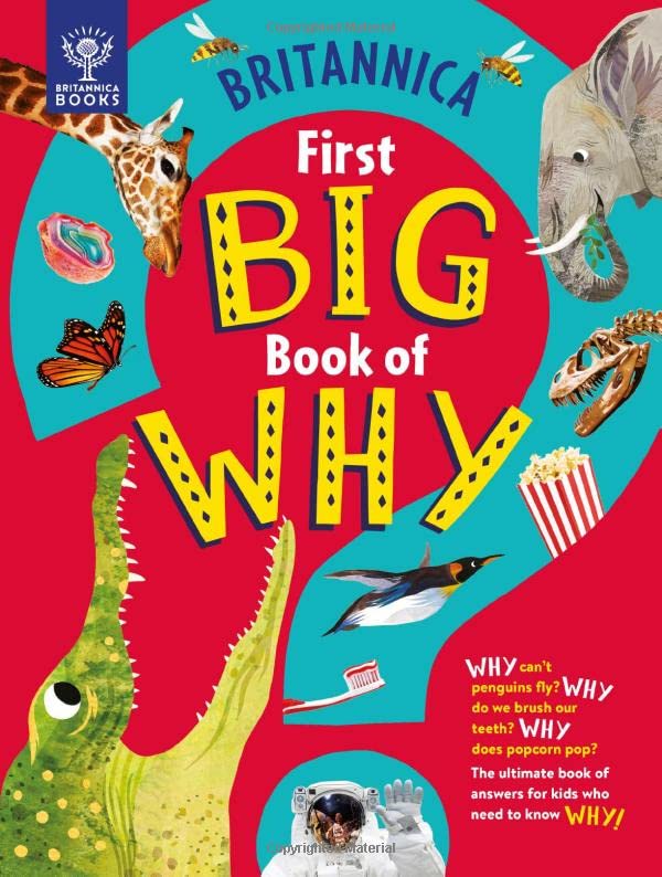 Britannica First Big Book of Why cover with animals and objects.