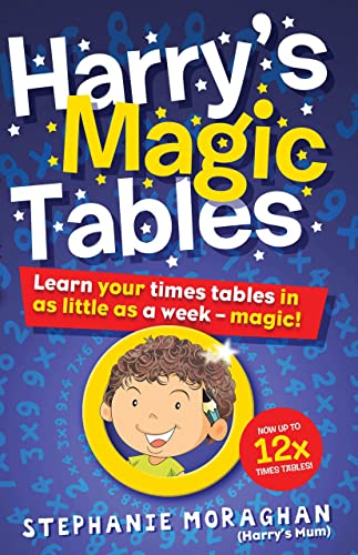 Book cover with colorful title, child’s face, and multiplication symbols.