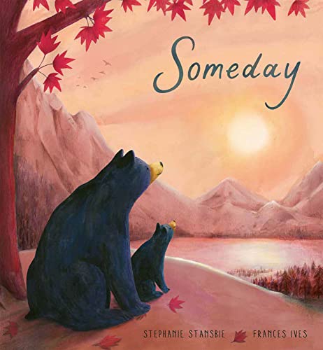 Book cover: bear and cub silhouetted against a sunset mountain landscape.