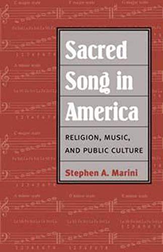 Book cover: "Sacred Song in America" with musical notes background.