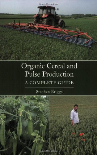 Book cover: "Organic Cereal and Pulse Production" with farm field image.