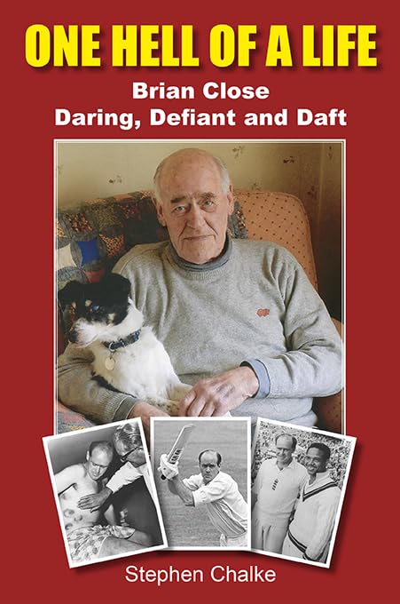 Book cover featuring portrait of Brian Close with a small dog.
